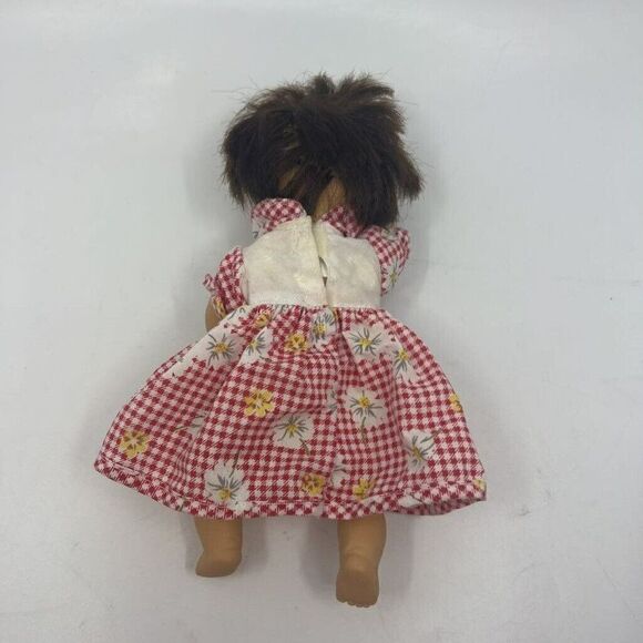 Vintage Gi-Go Toys Baby Girl Doll Red Gingham Floral Dress 9" - Picture 5 of 11